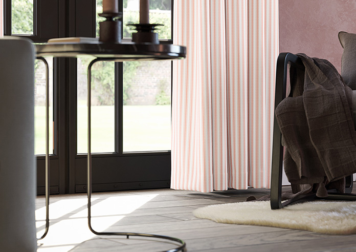 Lace Stripes, Coral - Made to Measure Curtains - Image 5